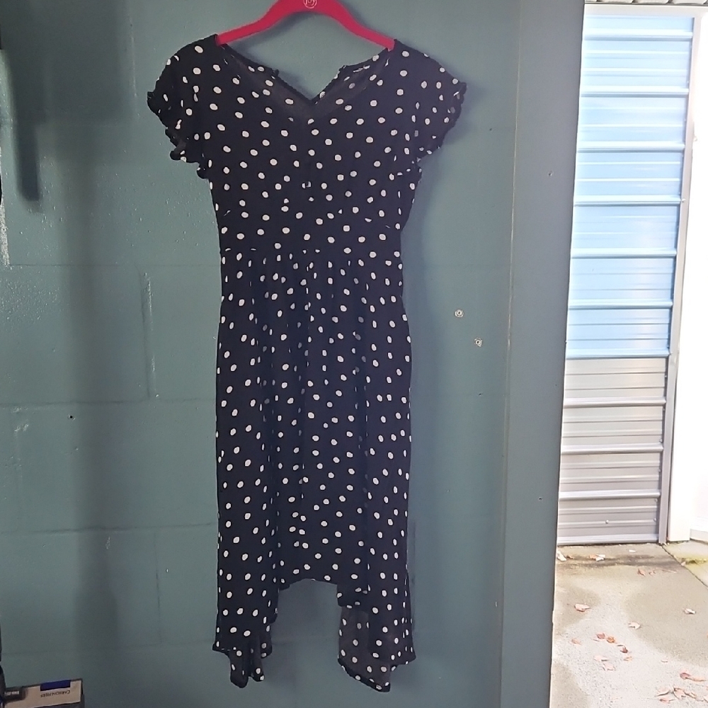 Girls Black Polka Dot Dress